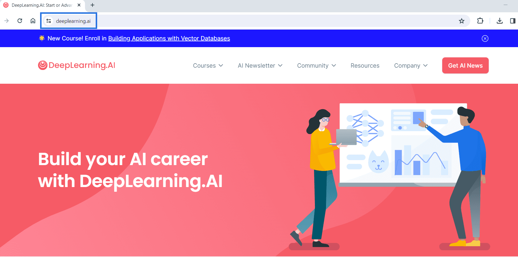 DeepLearning.AI offers courses for people looking to explore a career in AI.