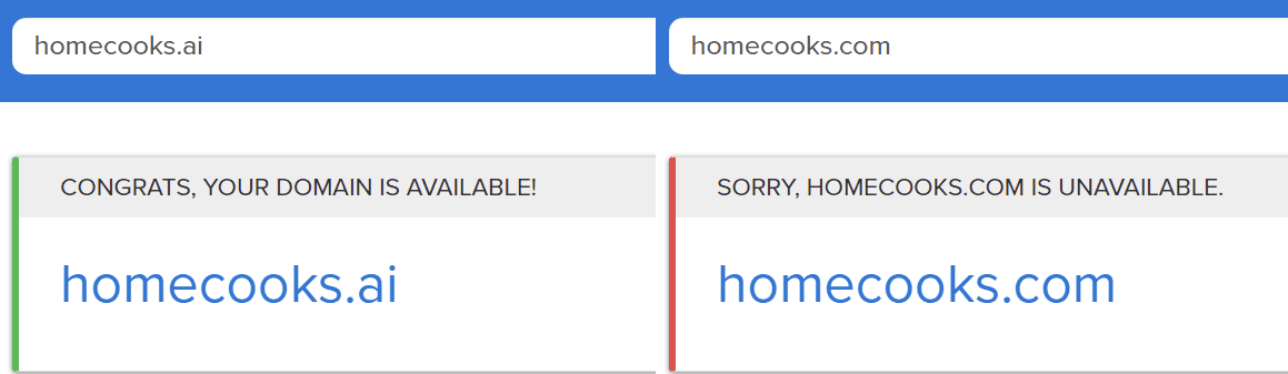 Opting for a .ai domain opens up more website names.
