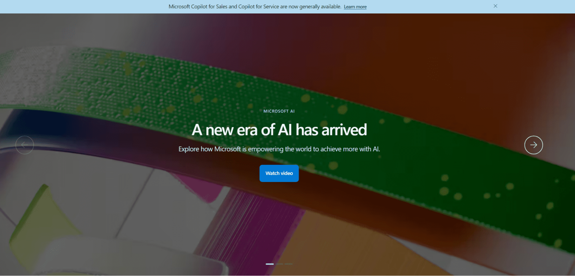 Microsoft redirects traffic from microsoft.ai to microsoft.com to showcase its AI technology.