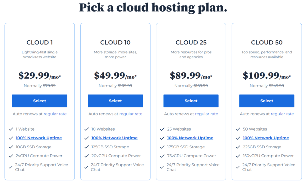 cloud web hosting plans