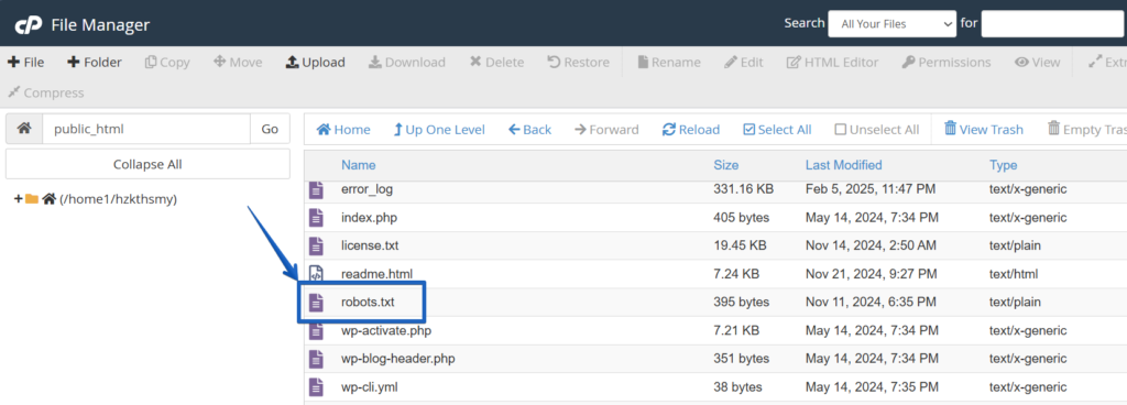 locate robots.txt