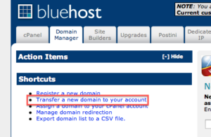 Transfer to different bluehost account access Transfer to different bluehost account access