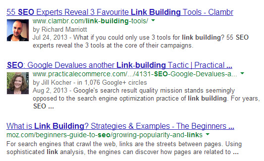google authorship example