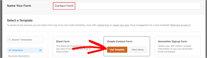 Simple Contact Form template