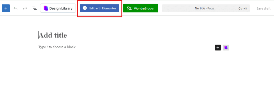Open any page and select the ‘Edit with Elementor’ option.