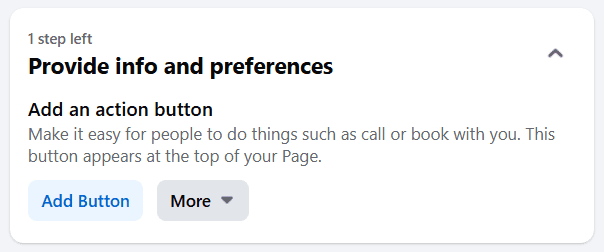 add CTA button to Facebook page