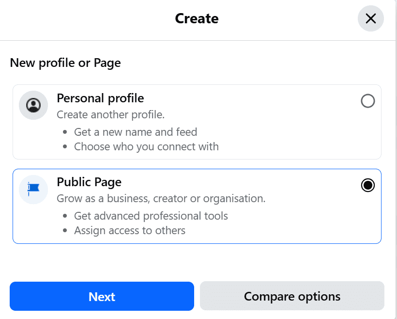 choose public page