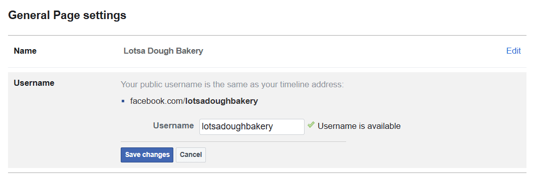 choose username same as business name