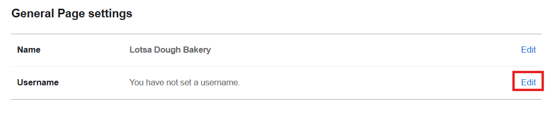 click edit to change username