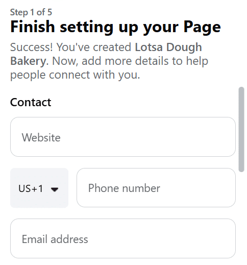 finish setting up your page
