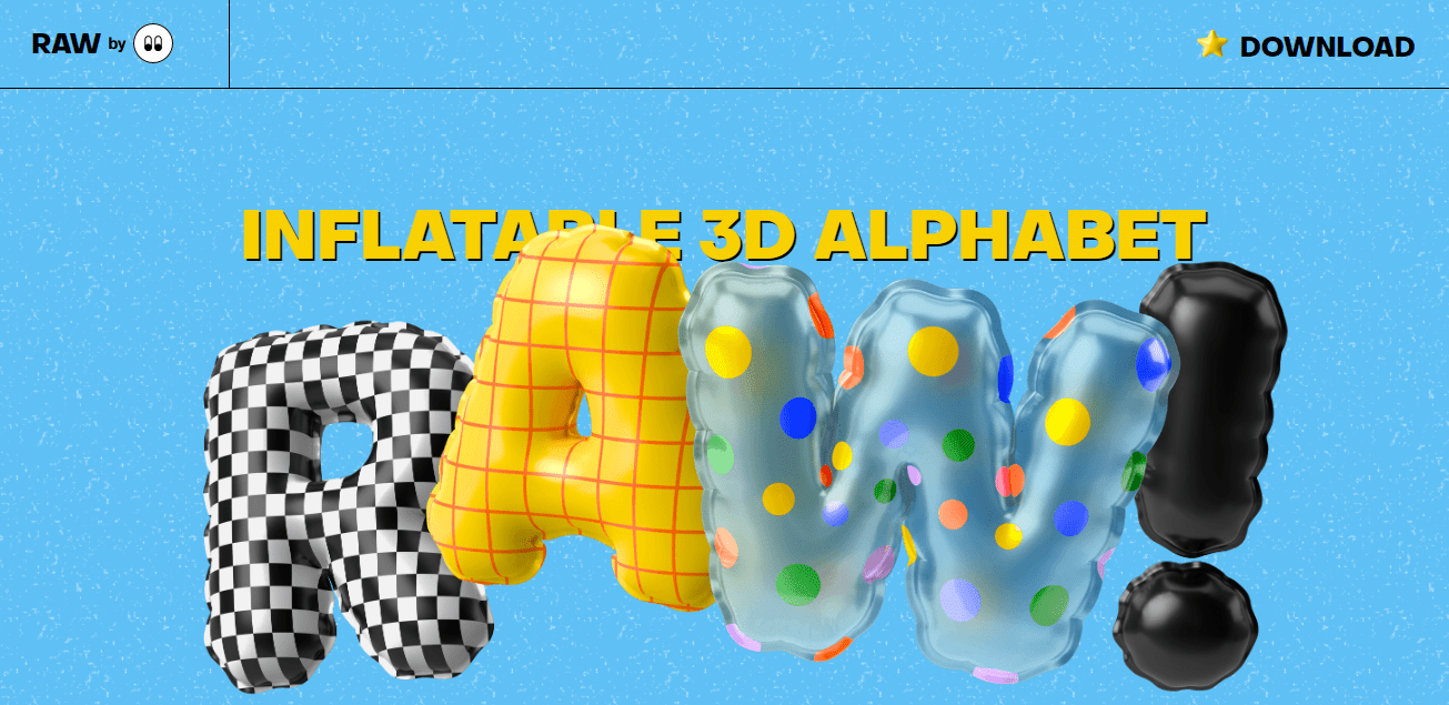 Inflatable 3D Alphabet emphasizes the product by hiding the page title.