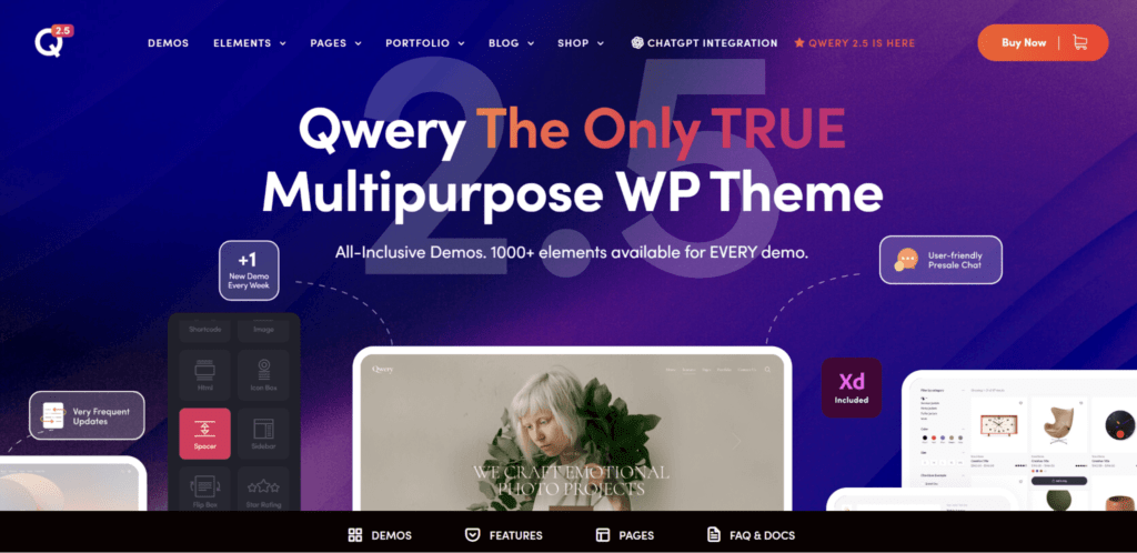 Qwery WooCommerce WordPress theme.