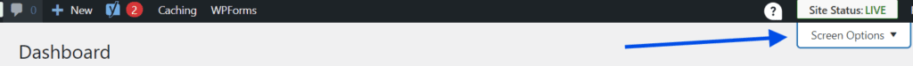 Screen options button