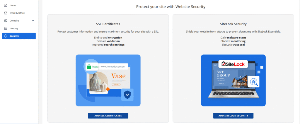 Security in Bluehost Control Panel