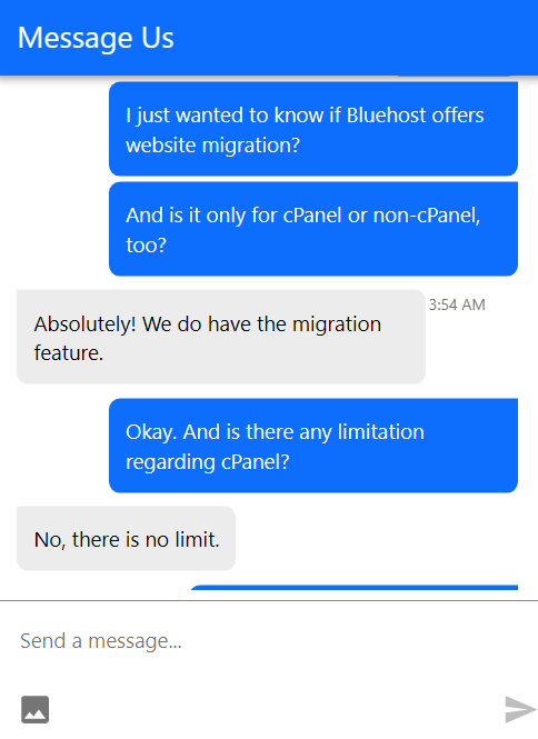 Der Kundensupport von Bluehost hat uns mitgeteilt, dass es keine Beschränkung für die Migration von Websites gibt.