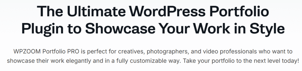WPzoom Portfolio PRO Plugin