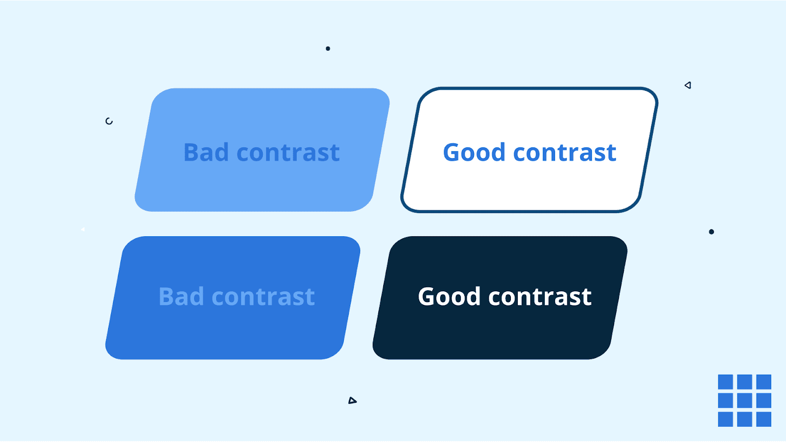 Color contrast examples. 
