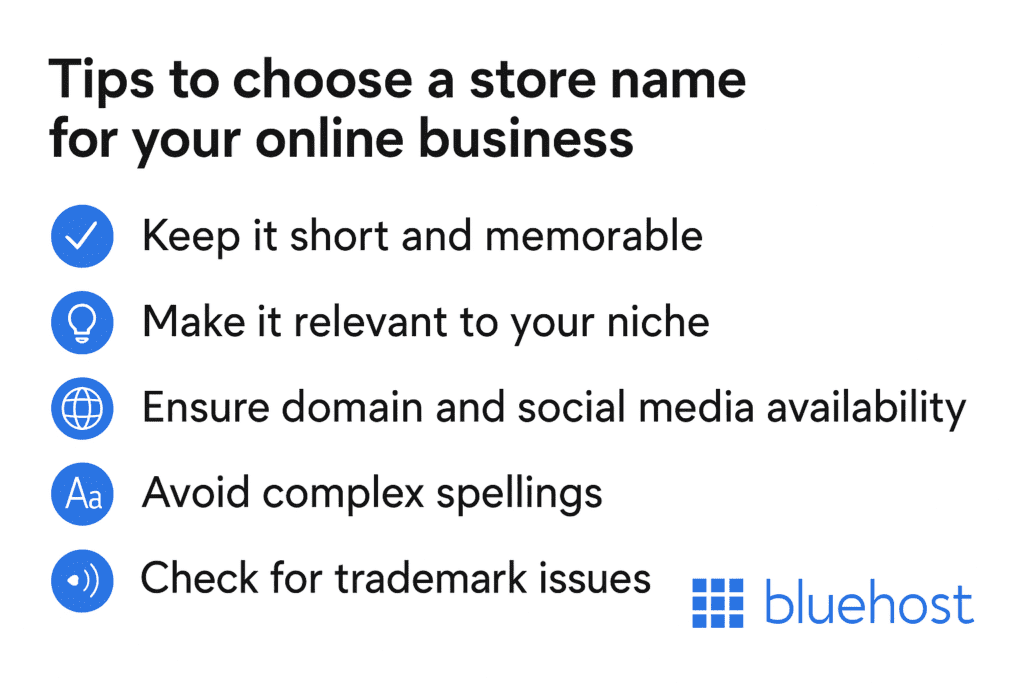 Tips to choose a store name for your online business