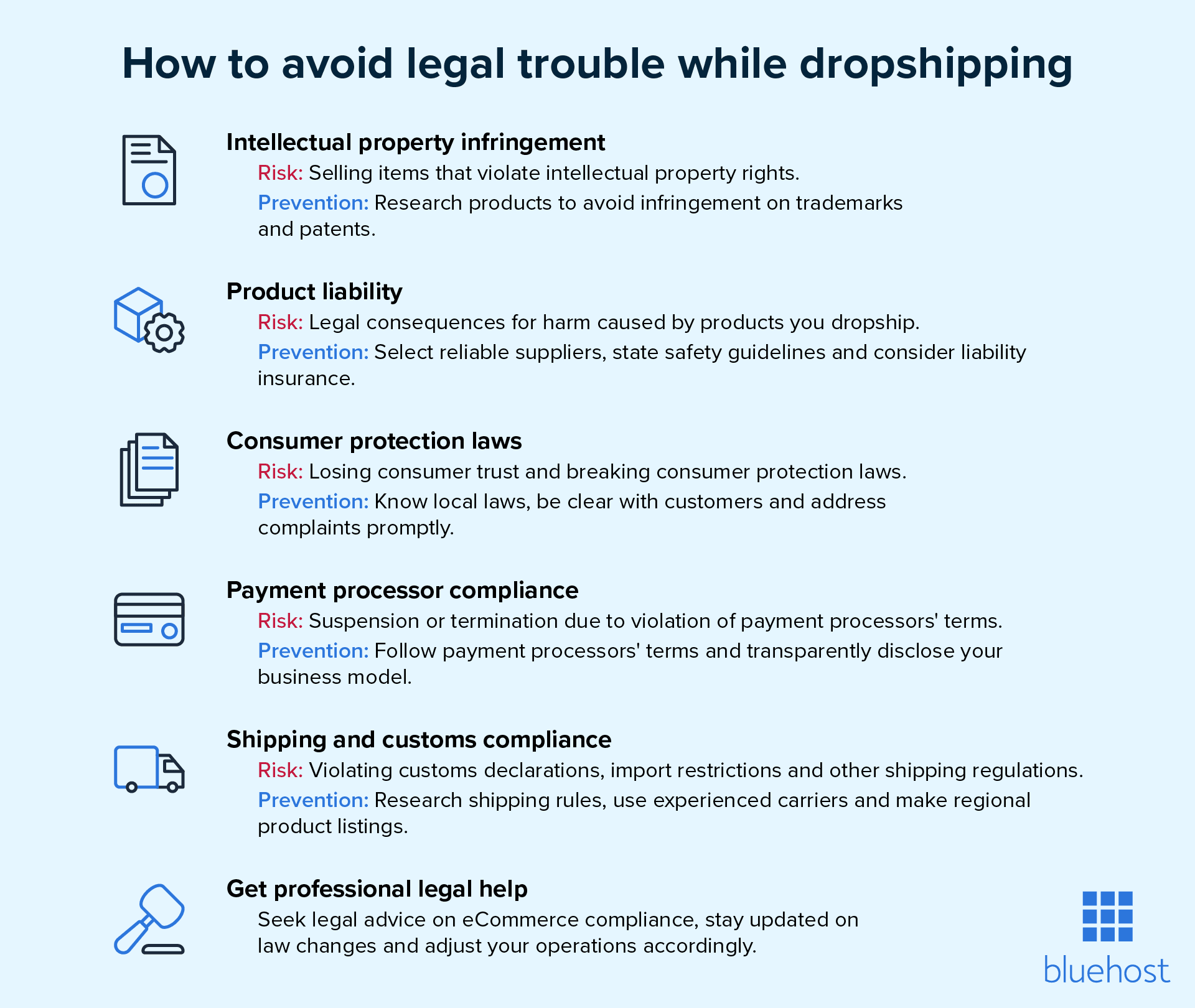 Cómo evitar problemas legales al hacer dropshipping.