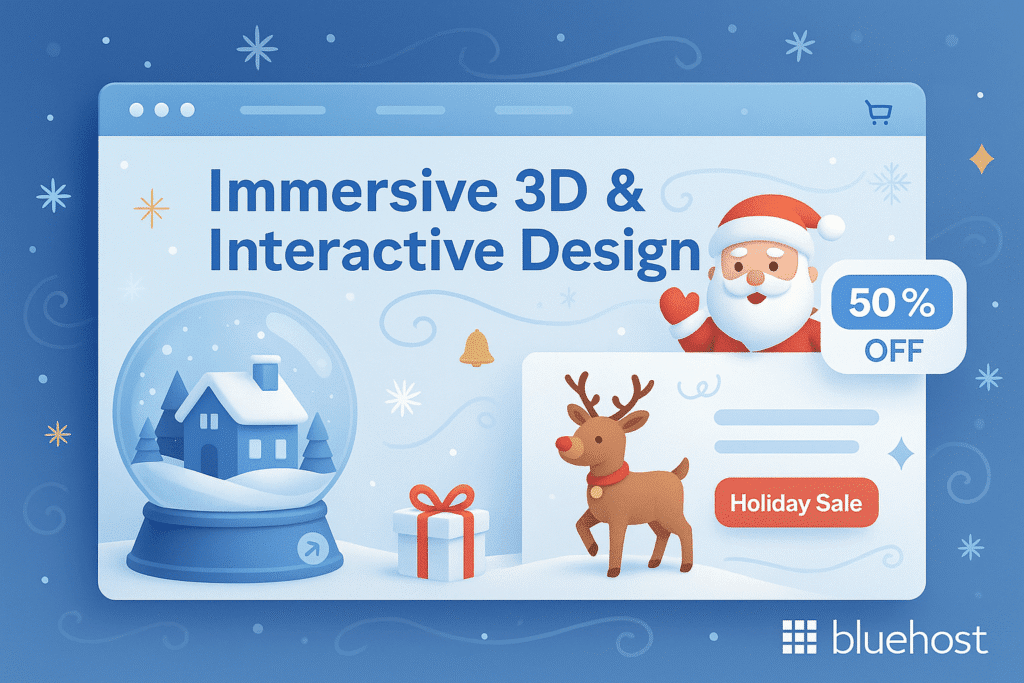 Christmas website design trends - Immersive 3D & Interactive Design