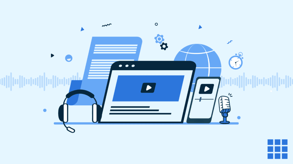 illustration of podcast website creation