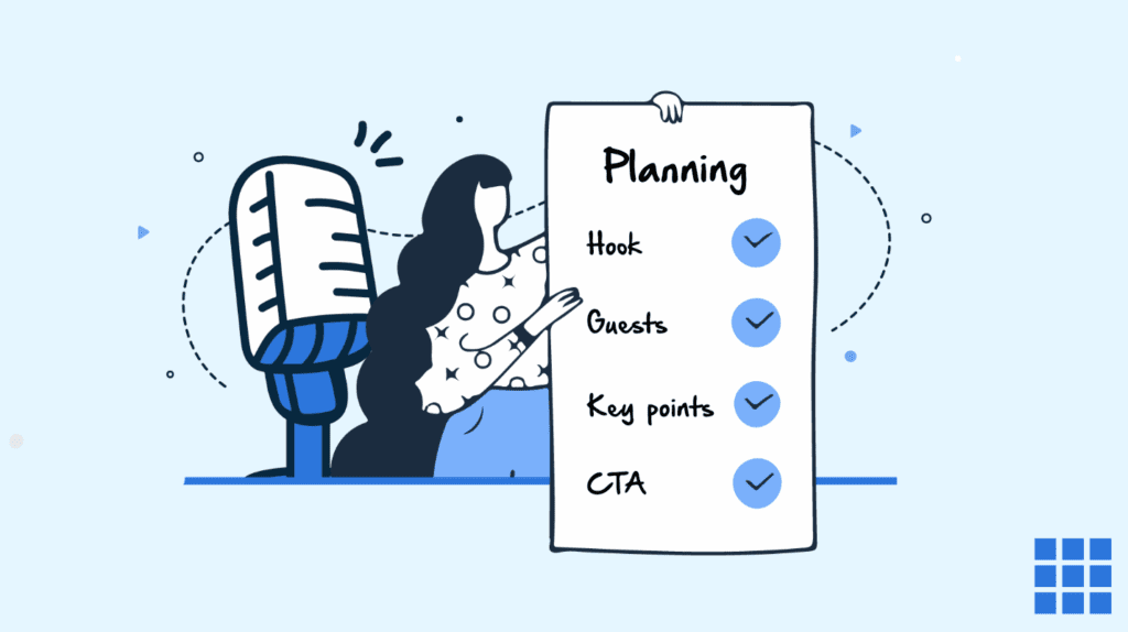 Illustration of podcast episode planning