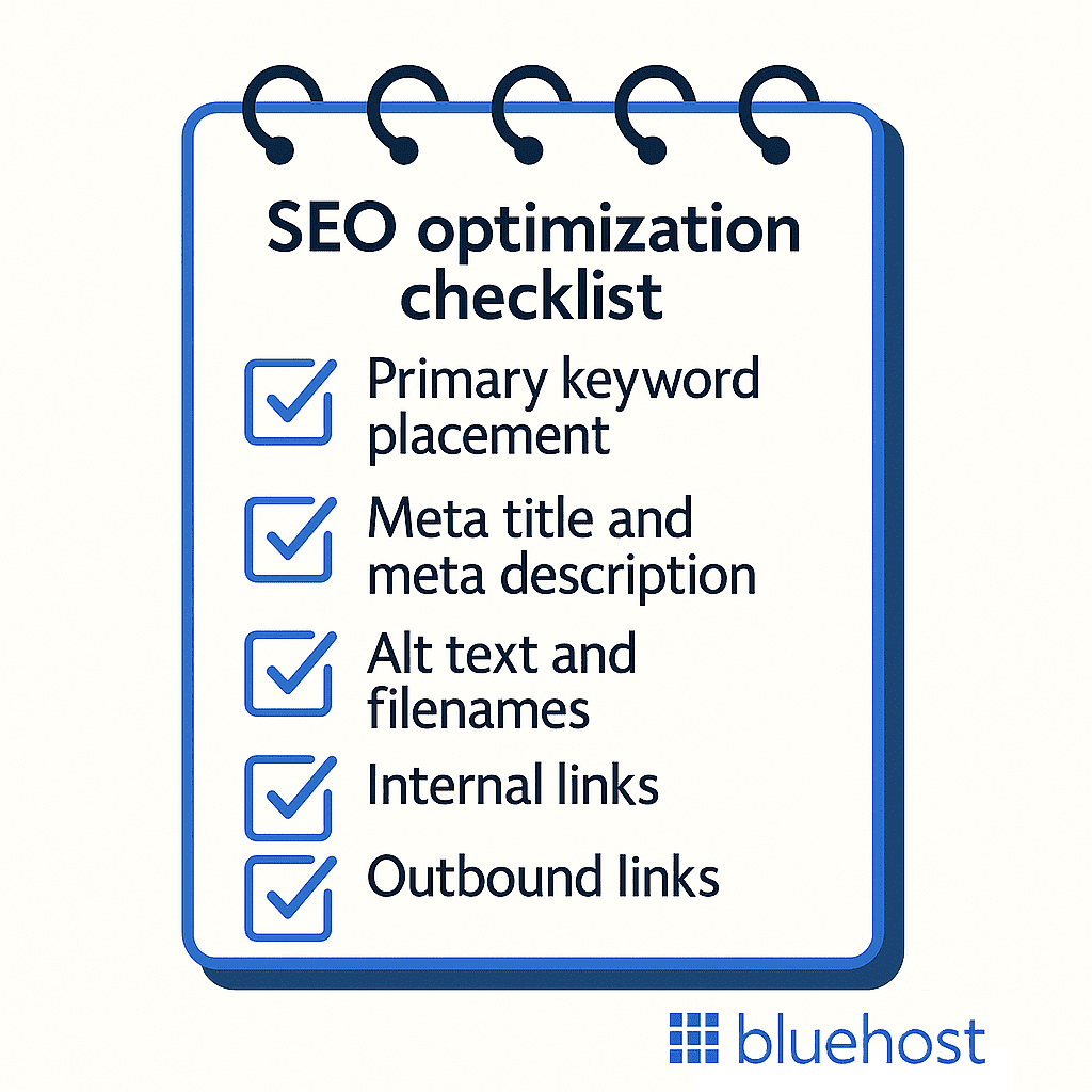 Illustration of SEO optimization checklist