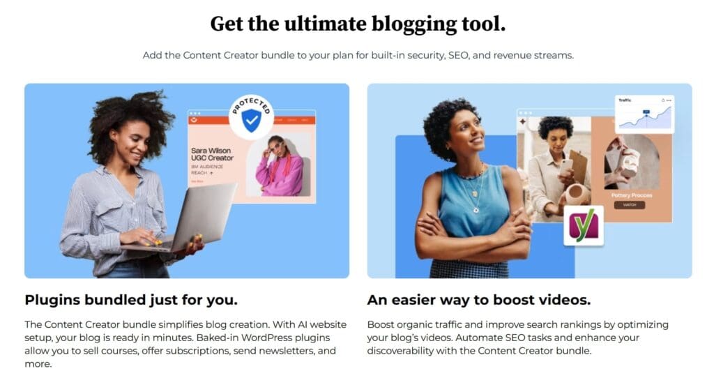 What you get with Bluehost blog