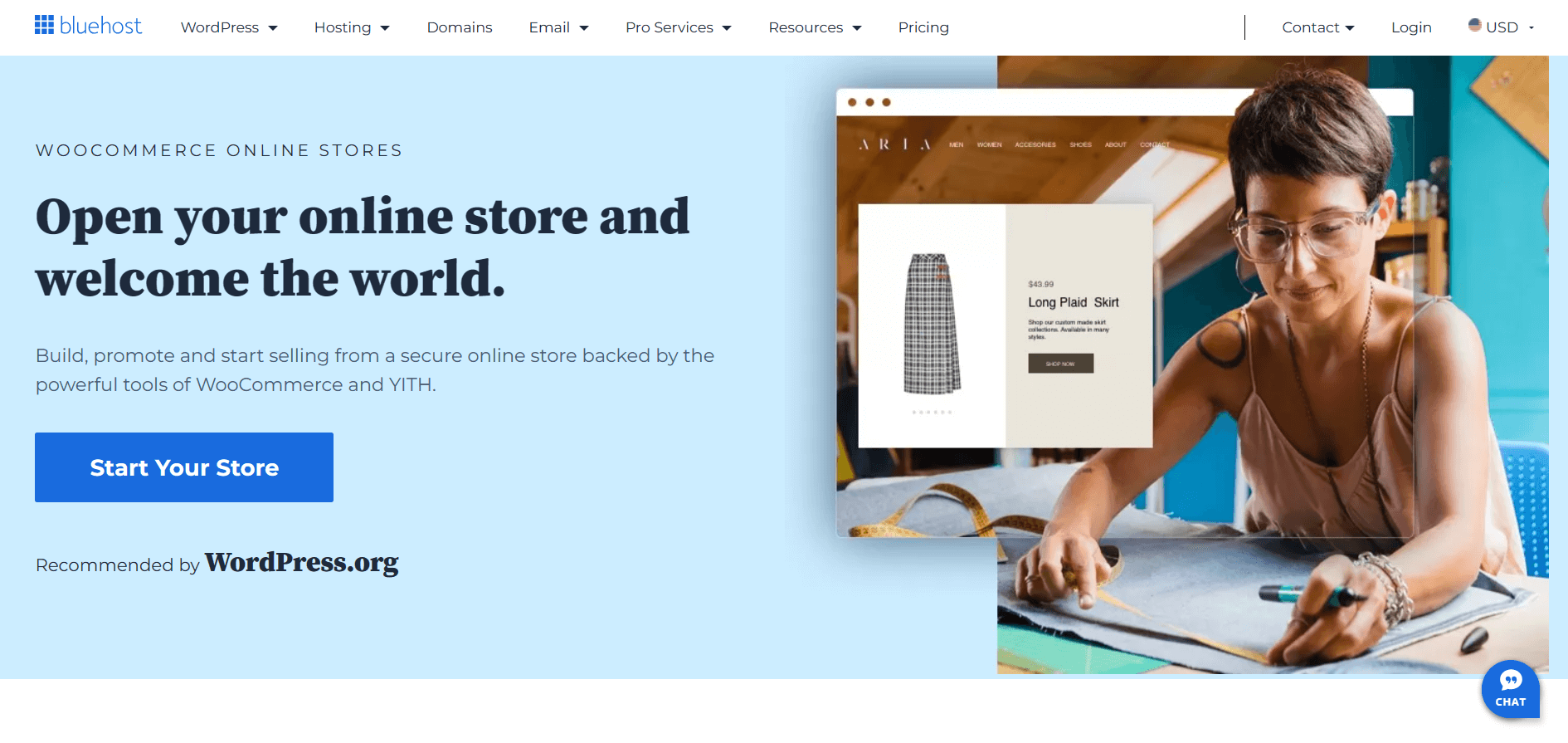 Launch your eCommerce business with Bluehost's WooCommerce hosting.