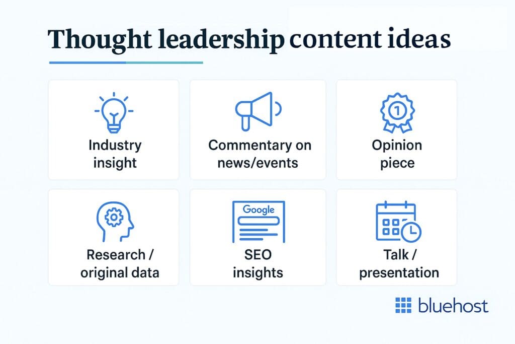 Ideas for thought leadership content