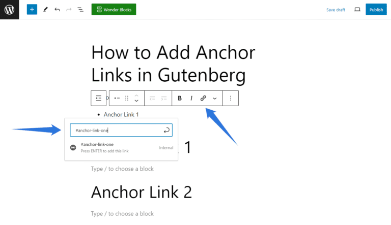 How to Add an Anchor Link in WordPress & Create Anchor Links