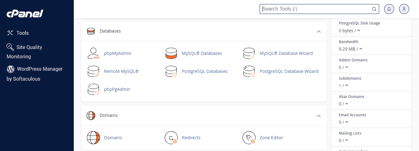 Domain redirects in Bluehost’s cPanel.