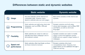 Static vs. Dynamic Websites: Differences and Selection Tips