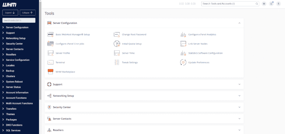 Flexibility by Bluehost Control panel