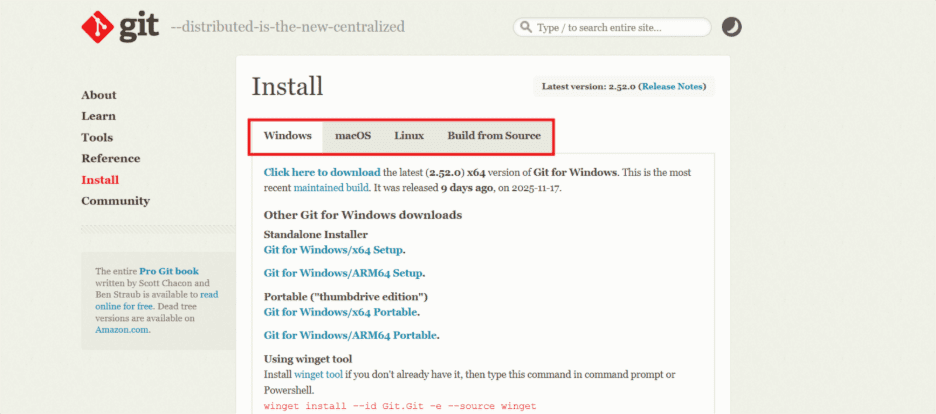 Installing Git locally