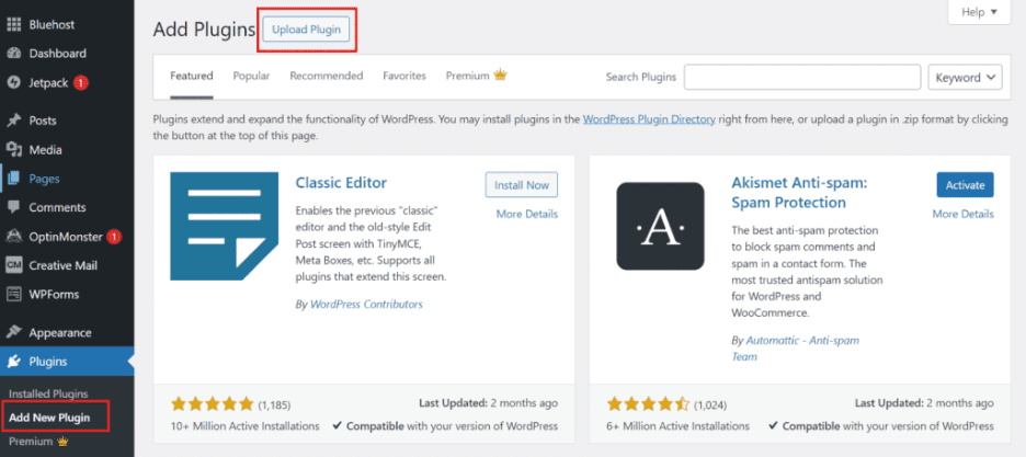 Go to your WordPress dashboard to install the downloaded plugin or theme,