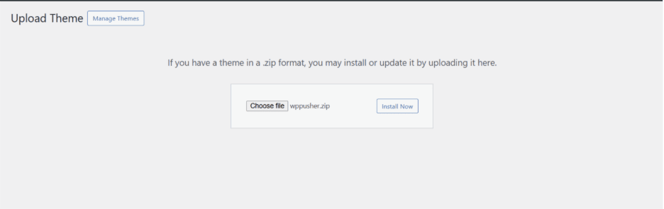 Upload the theme from your local drive to WordPress