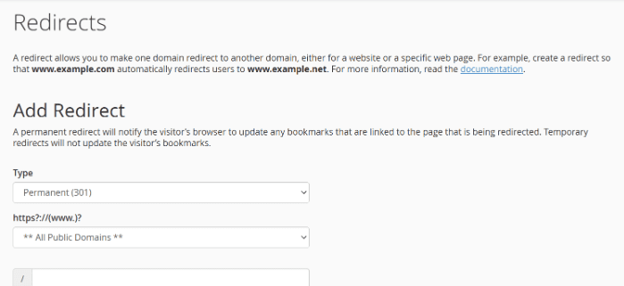 Add Redirects
