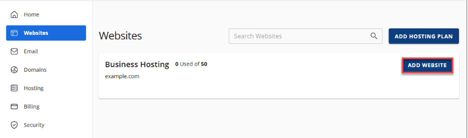 Bluehost hosting dashboard