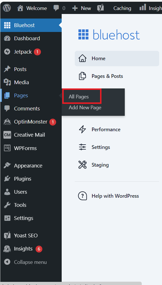 Screenshot of WordPress_All pages