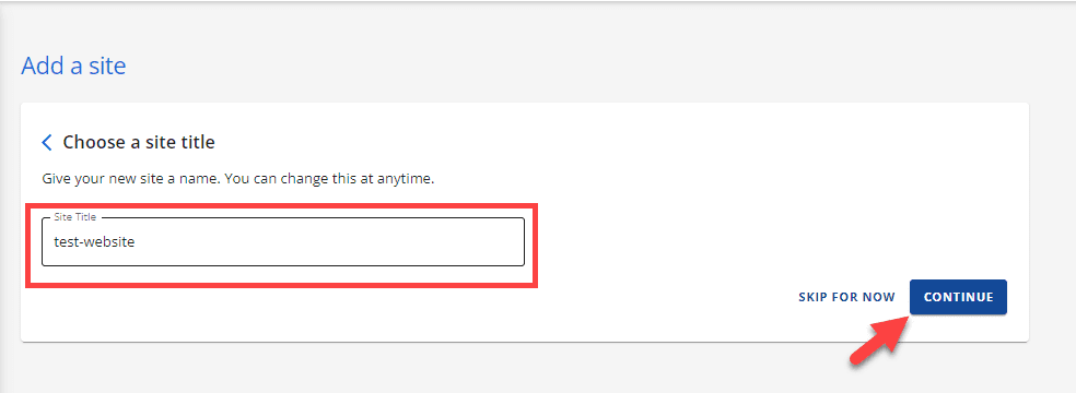 نام youebsite را در قسمت عنوان سایت وارد کنید