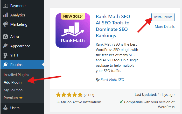 Install Rank Math