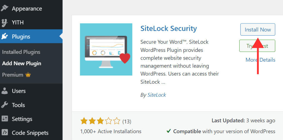 SiteLock Security را نصب کنید
