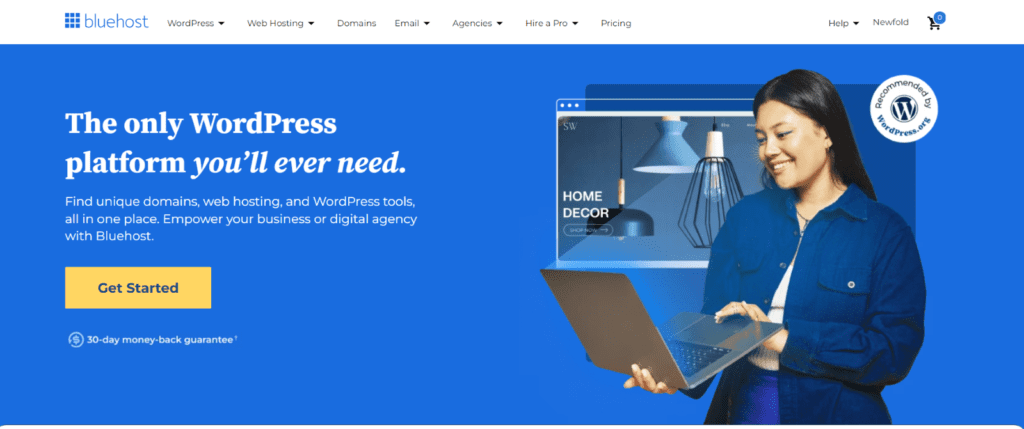 Sign Up for a Bluehost plan 