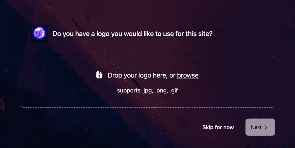 Upload website logo 