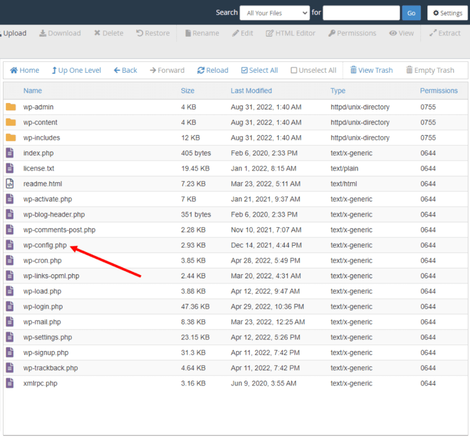 Rename the wp-config-sample.php file to wp-config.php.