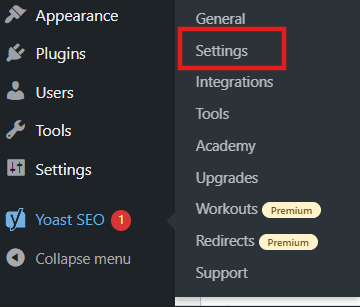 Yoast settings