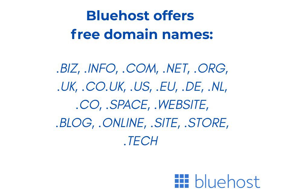 Bluehost offer free domain name