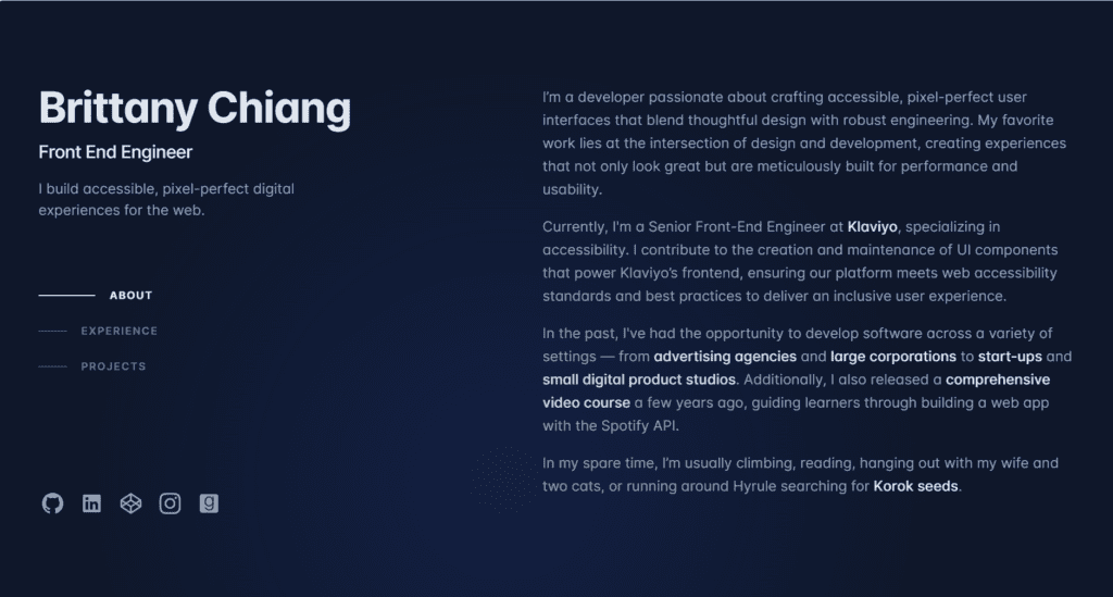 BrittanyChiang.com's portfolio
