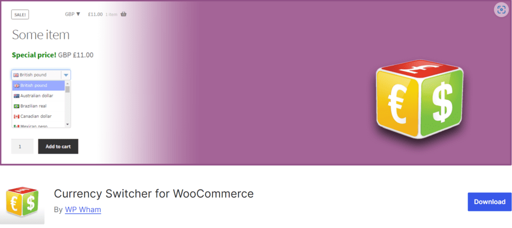 Currency Switcher for WooCommerce plugin